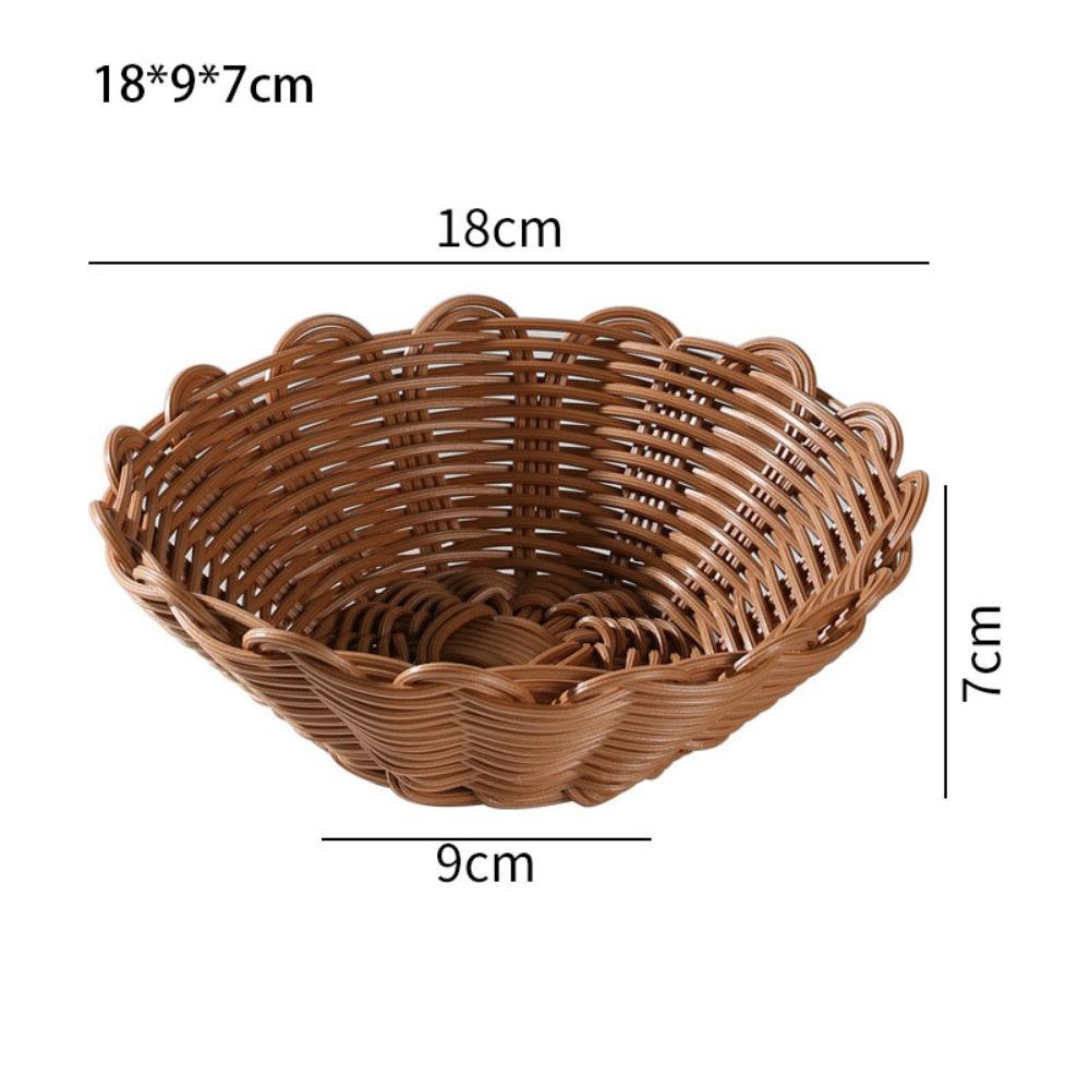 8 Styles Bread Fruit Vegetables Basket Household Rattan Basket Restaurant Serving Tabletop Display