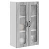 Wall Mounted Glass Cabinet LUCCA Grey Sonoma 60 x 31 x 100 cm
