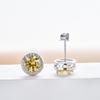 925 Silver 1 Carat Moissanite Round Earrings Engagement Wedding Daily Work Party Travel Luxurious Gift For Women