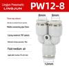 Pneumatic PU Quick Connect Three-Way Straight and Reducing Air Hose Adapter 4/6/8/10/12mm