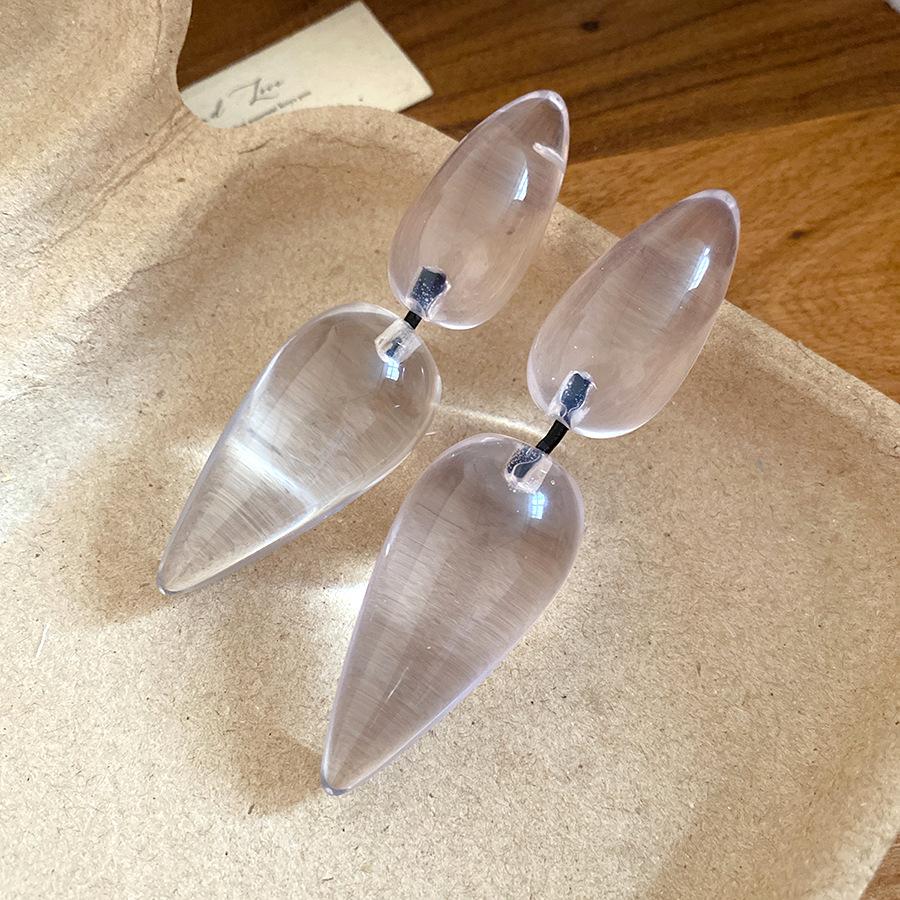 Silver Needle Resin Water Drop Pendant Earrings Personality Design Sense Fashion Exquisite Temperament Earrings Niche Premium Earrings