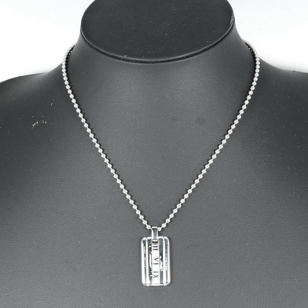 TIFFANY&Co. Atlas Bar Necklace Ball Chain Silver925 19.2g Women Used