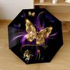 Golden Butterflies Dance Portable Automatic Umbrella Sturdy 8Rib Shaft Weight Travel Essential Elegant Women'S Umbrella Stylish Gift For Woment85