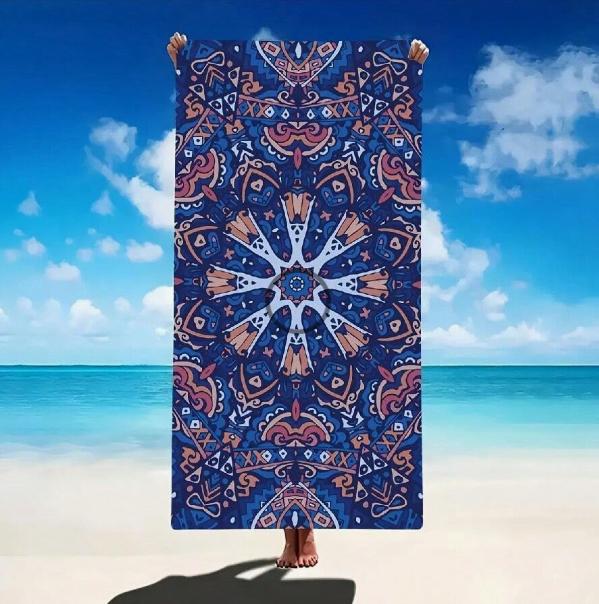 1Pc Mandala Floral Pattern Beach Towel Suitable For Beach Vacation And Swimming Washable The Ideal Gift For Women And Men Towel