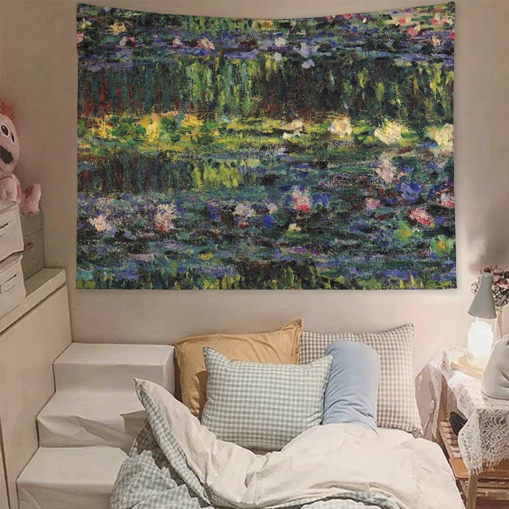 Claude Monet Tapestry Wall Hanging Tapestry Art Deco Blanket Curtain Hanging At Home Bedroom Living Room Decor