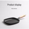 Wu Tuo Cast Iron Grill Frying Pan with Wooden Handle