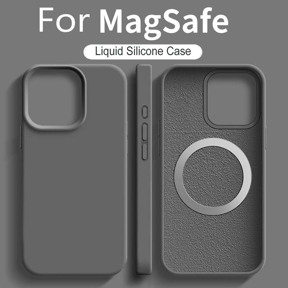 For Magsafe Liquid Silicone Magnetic Phone Case For iPhone 16 15 13 14 12 Pro Max Plus Cover For iphone 16 Pro Max Accessories