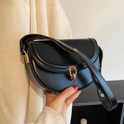 Saddle Crossbody Bags for Women 2023 Trend Fashion PU Leather Small Shoulder Handbags and Purses Solid Vintage Bag