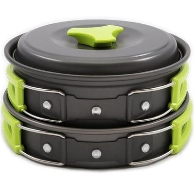 2021 High Quality Outdoor Fast Thermal Conductivity Tableware Mess Kit Kettle Cup Pot Set for Camping Hiking Picnic Travel Cookware Set