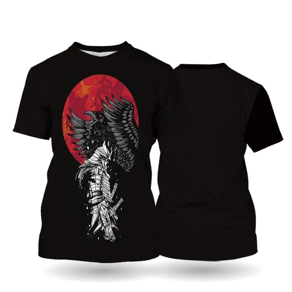 Japanese Bushido T-Shirts Samurai 3D Print Men's Woman Short Sleeve T Shirt Oversized Vintage Harajuku Tops Tees Unisex Clothing