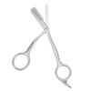 2 in 1 Eyebrow Scissors with Comb Ergonomic Handle Stainless Steel Brows Trimmer for Men Women
