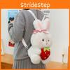 Stuffed Rabbit Strawberry Animal Plush Toy Backpack Cartoon Decoration Badroom
