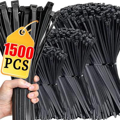 Nylon Cable Ties Self-locking Adjustable Cord Tie Straps Fastening Loop Home Office Fixing Ring Cable Wire Ties Cord Management