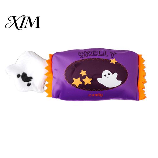 Pumpkin Ghost Halloween Pet Gifts Dog Squeaky Chew Toy, Funny Grim Reaper Spider Soft Fabric Toys for Puppy Teething Plush Stuffed Toy Small, Medium,
