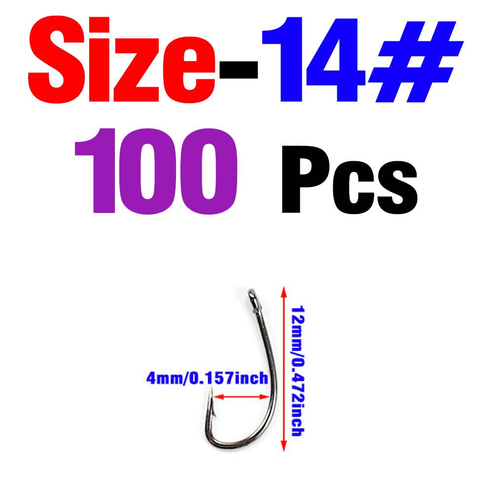 100Pcs Carp Fishing High Carbon Steel Barbed Curved Nymphs Scuds Pupa Fly Tying Hook For Tying Trout Bass Perch Fishing Lure