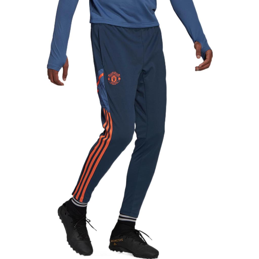 adidas Manchester United Knitted Sweatpants Men's Navy Blue Moderate Cuffed Pants HG3987