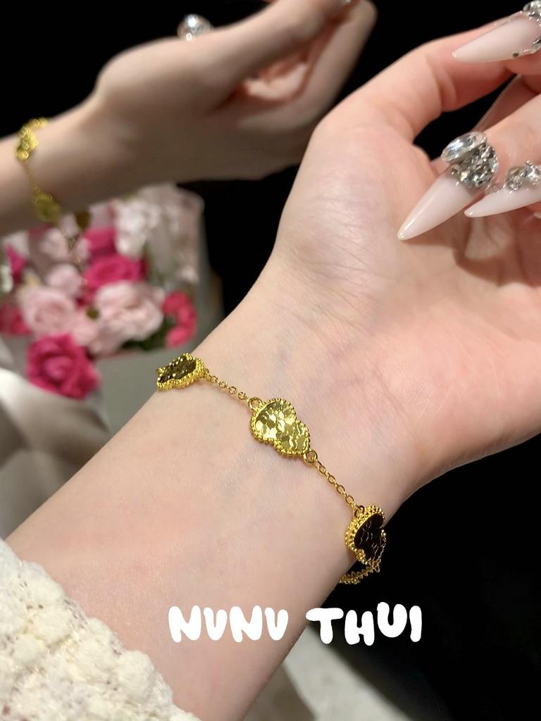 Ancient Flower Silk, Crushed Ice Gourd Fulu Connected Necklace, New Chinese Style, Point Diamond Passepartout Necklace Set.