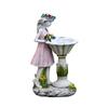 Flower Fairy Statue Solar Light Ornament Outdoor Courtyard Garden Decoration Resin Angel Figure Sculpture Micro Landscape Decor