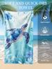 Blue Sea Turtle Beach Towel Single Sided 2D Print Soft Quick Dry Microfiber Beach Towel Pool Beach Travel Decor Serene Vibe Gift