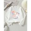 Kids Crewneck Sweatshirt, Cute Bear & Cat Pillow Creative Print,Daily Casual Top for Spring & Autumn