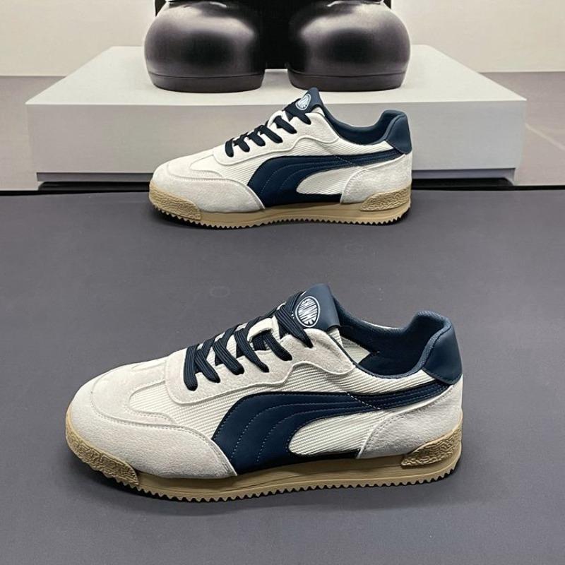

Breathable soft-soled comfortable casual board shoes spring and summer trendy brand versatile thick-soled contrasting color mesh low-top men s shoes 39