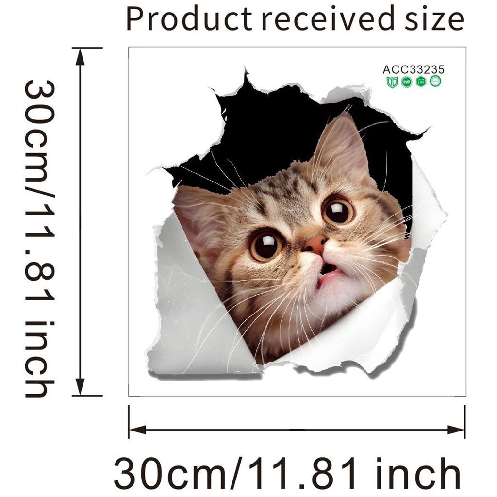Cute Cat Toilet Stickers, Waterproof Removable Self-Adhesive Bathroom Home Decor