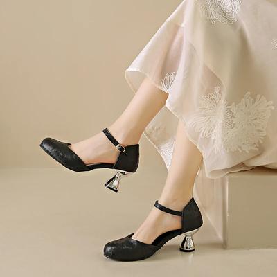 Fashion Mary Jane Pumps Women 2024 Spring New Fashion Ankle Buckle  High Heel Shoes Female Party Baotou Women's Shoes Zapatillas Mujer