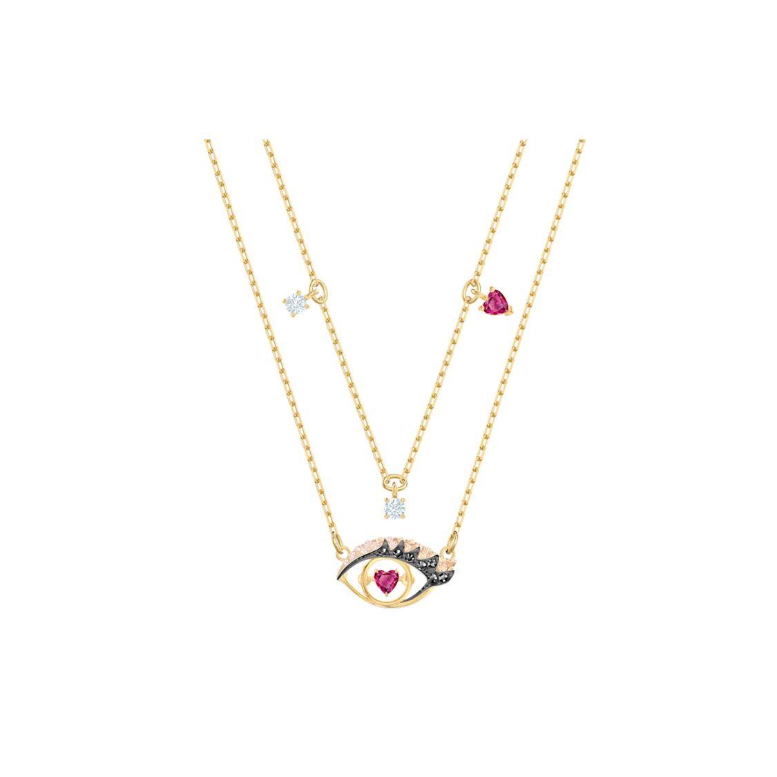 Swarovski Evil Eye Double Layer Necklace Women necklace 5483979 Box (Random Color)