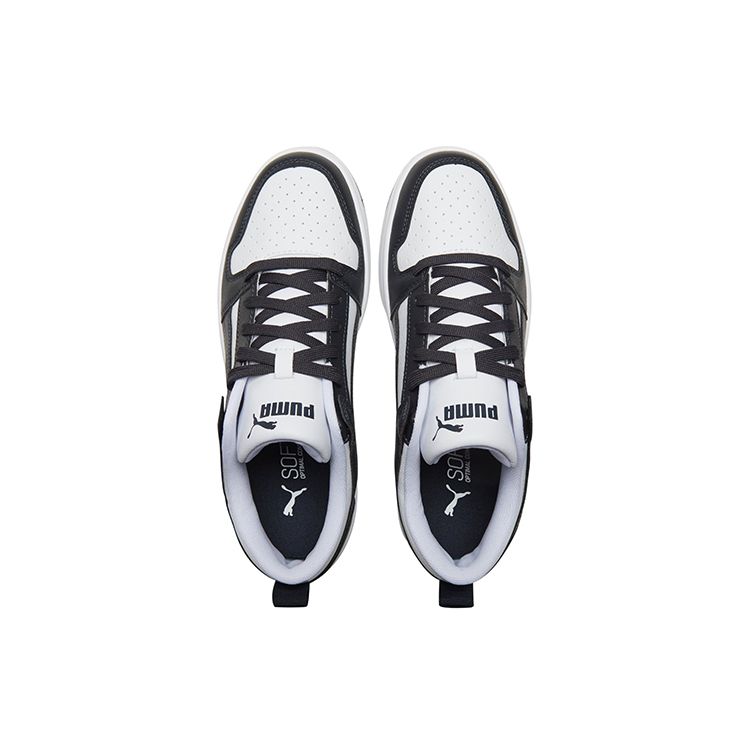 Puma Rebound Synthetic Leather Comfortable Minimalist Durable Low-Top Sneakers Unisex Sneakers White Blue 369866-17