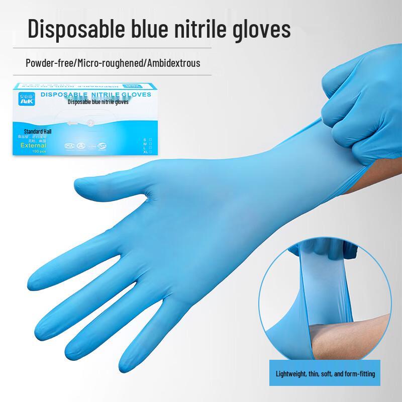 Anbikang Disposable Blue Nitrile Gloves