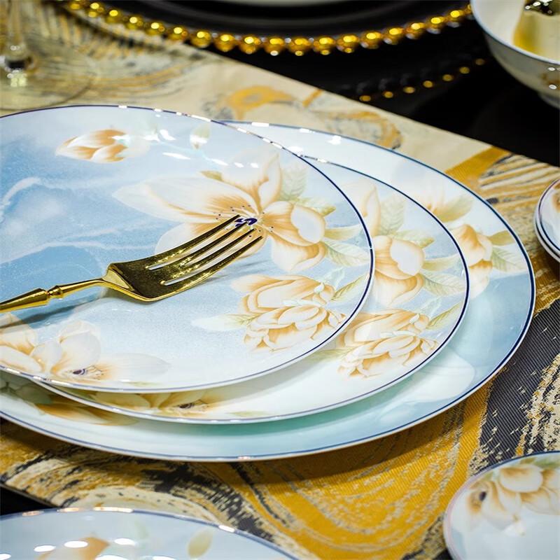 Tao Zhi Light Luxury Chinese Ceramic Dinnerware Set