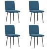 VidaXL Dining Chairs Set of 4 Blue Velvet, Chair, Living Room Chair, Accent Chair, Kitchen Chair, Dining Room Seat 3315266