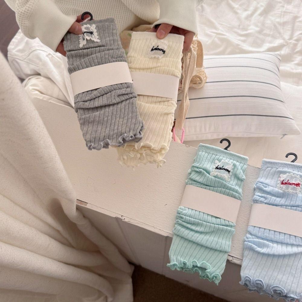 Sweet Ballet Calf Long Socks Candy Color Cotton Socks Comfortable Mid Calf Stocking Streetwear