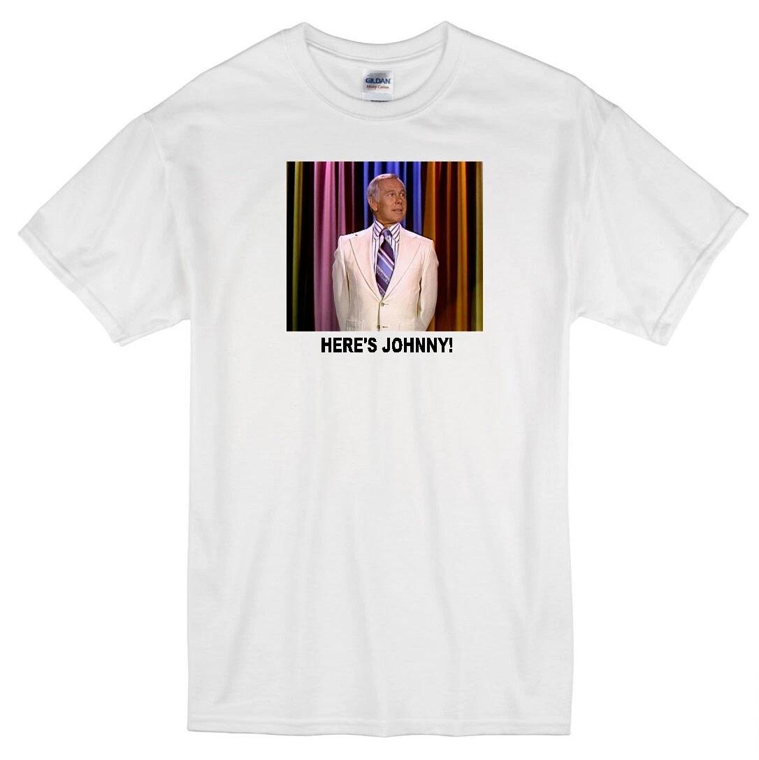 HERE S JOHNNY TONIGHT SHOW CARSON RETRO WHITE T-shirt L