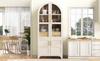 Highboard with Adjustable Shelves and Drawer, with Fluted Glass and Large Storage Space, Ideal for Dining Room, Living Room and Kitchen (white)
