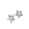 1 Pair of Sparkling Star Earrings - Sparkling Synthetic Zircon Inlay, Suitable for Daily Wear and Holiday Gift Giving