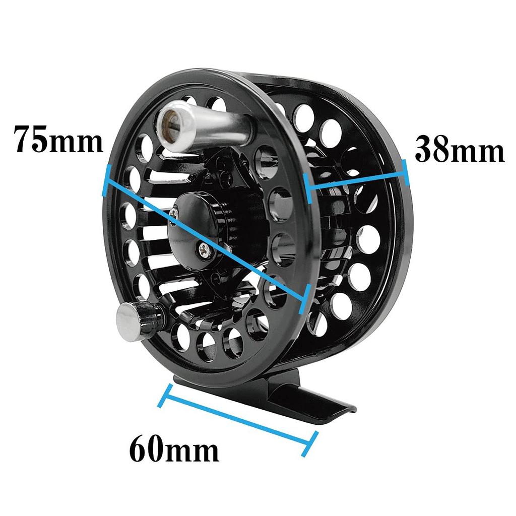 Oruldo Angelgerät Fliegenfischenrolle [Fulard A] Großkern Fliegenfischenrolle (Schwarz 75mm) qb010212b01n0