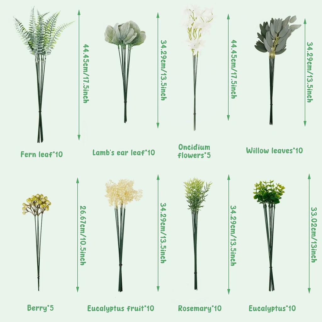 70/75Pc Artificial Eucalyptus Plant Fake Eucalyptus Leaf Flower Garden Wedding Decoration Arrangement Accessories for Home Decor
