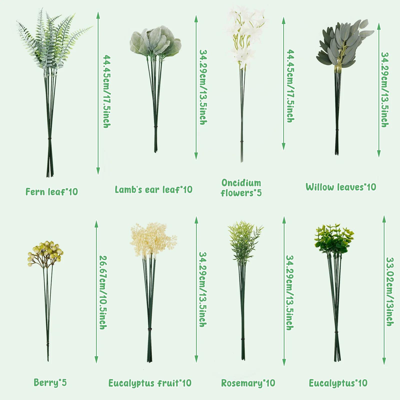 

70/75Pc Artificial Eucalyptus Plant Fake Eucalyptus Leaf Flower Garden Wedding Decoration Arrangement Accessories for Home Decor