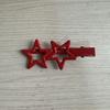 Festive Red Star Hair Clip – Lucky Five-Pointed BB Clip for Bangs and Wispy Hair