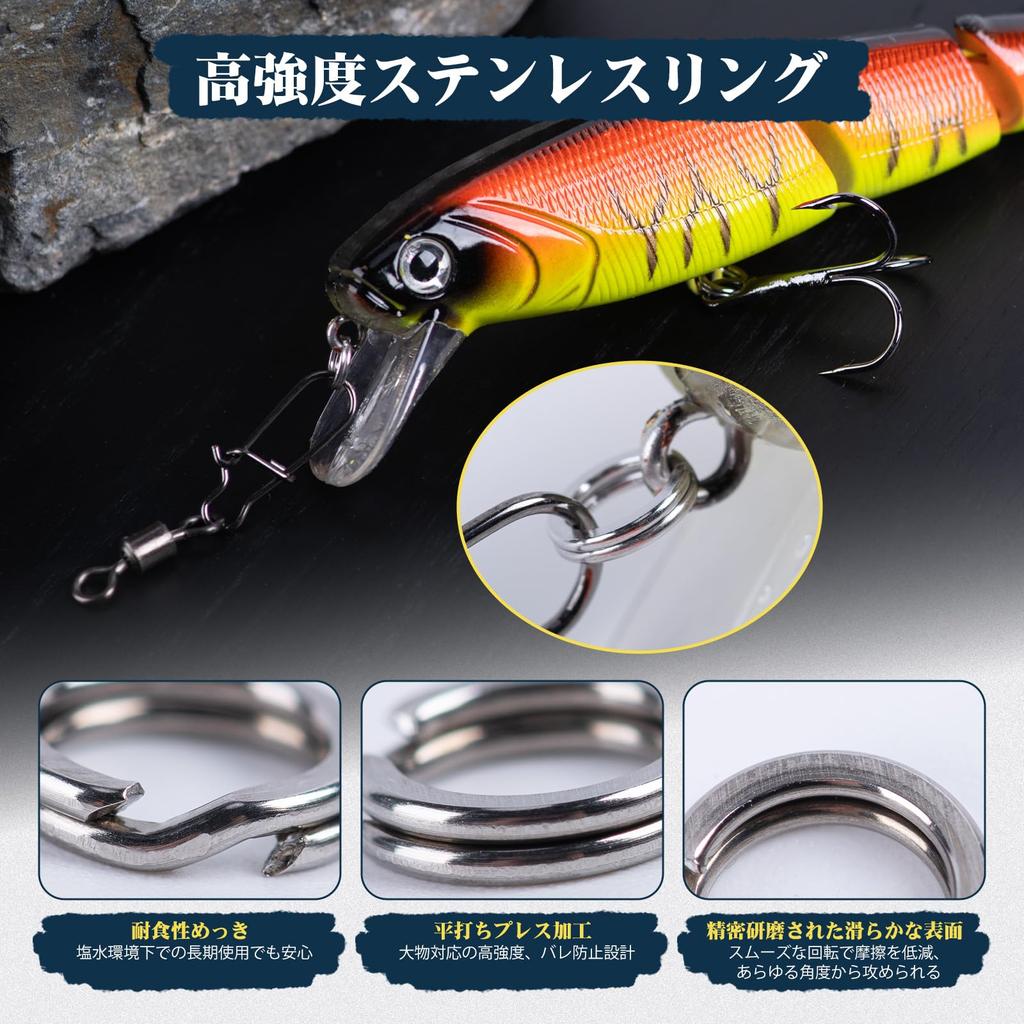 Goture Triple Hook Set Treble Hook Split Ring Value Red