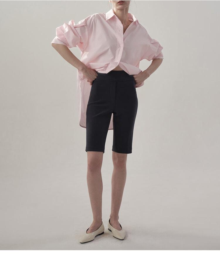 Women Spring Autumn Oversize 100% Cotton Long Sleeve Button Down Shirt, Loose Fit Mid-Length Casual Top