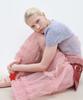 Aobteu Sheer Frill Layered Dress - Salmon Pink