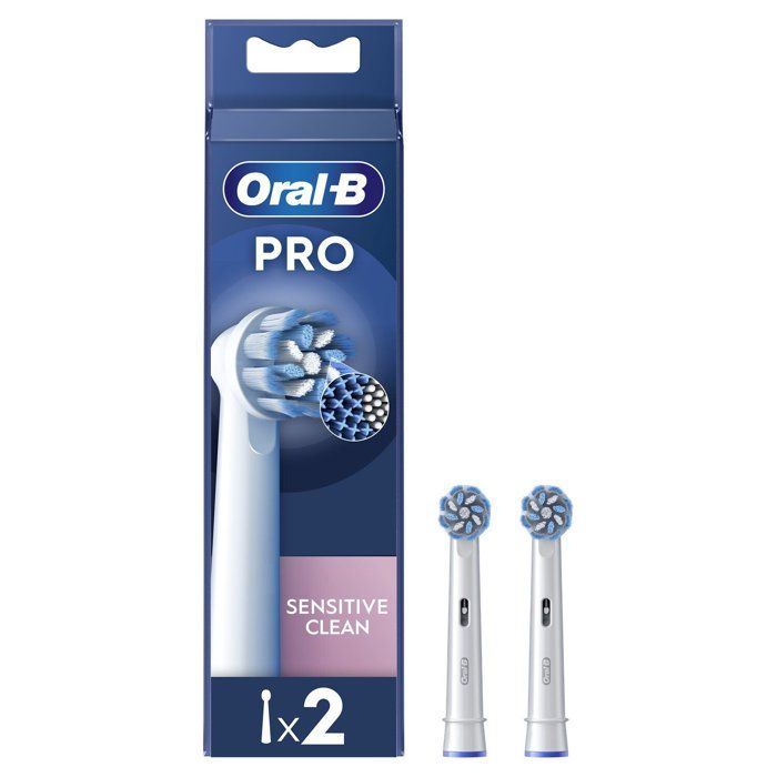 Náhradní kartáčková hlava - ORAL-B - Pro Sensitive Clean - Balení 2 kusů - Kompatibilní s Oral-B Pro - Bílá