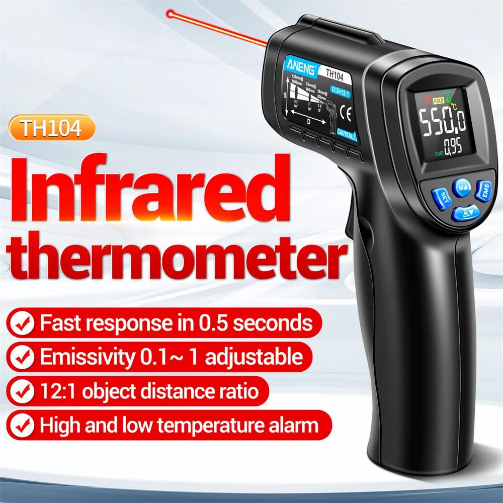 TH104 Infrared Handheld Temperature Gun -50~550℃ IR Laser Sensor Thermometer Thermal Imager VA Screen Meter Pyrometer Tool