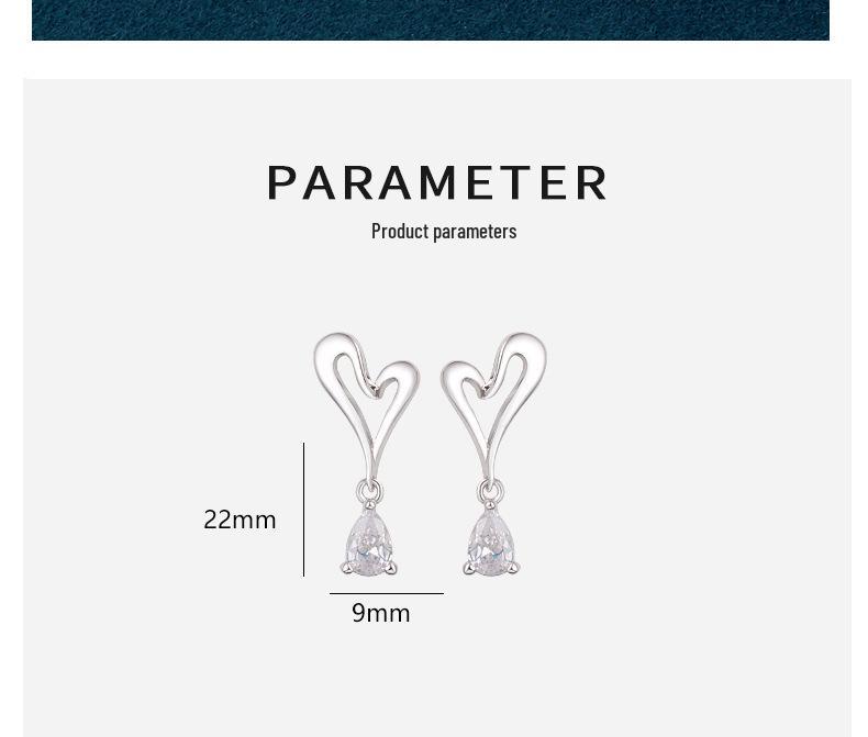 S925 Sterling Silver Heart & Water Drop Earrings for Women – 2026 New Luxury Design, Hot-Selling Dangle Style.