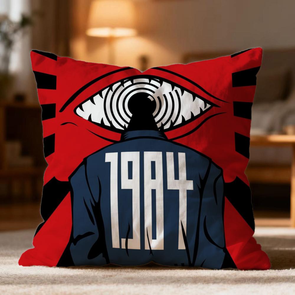 Hot N-NNineteen Eighty-Four Cushion Cover Soft Washable Pillow Case Multi-Scene for Couch Bed Travel Office Use