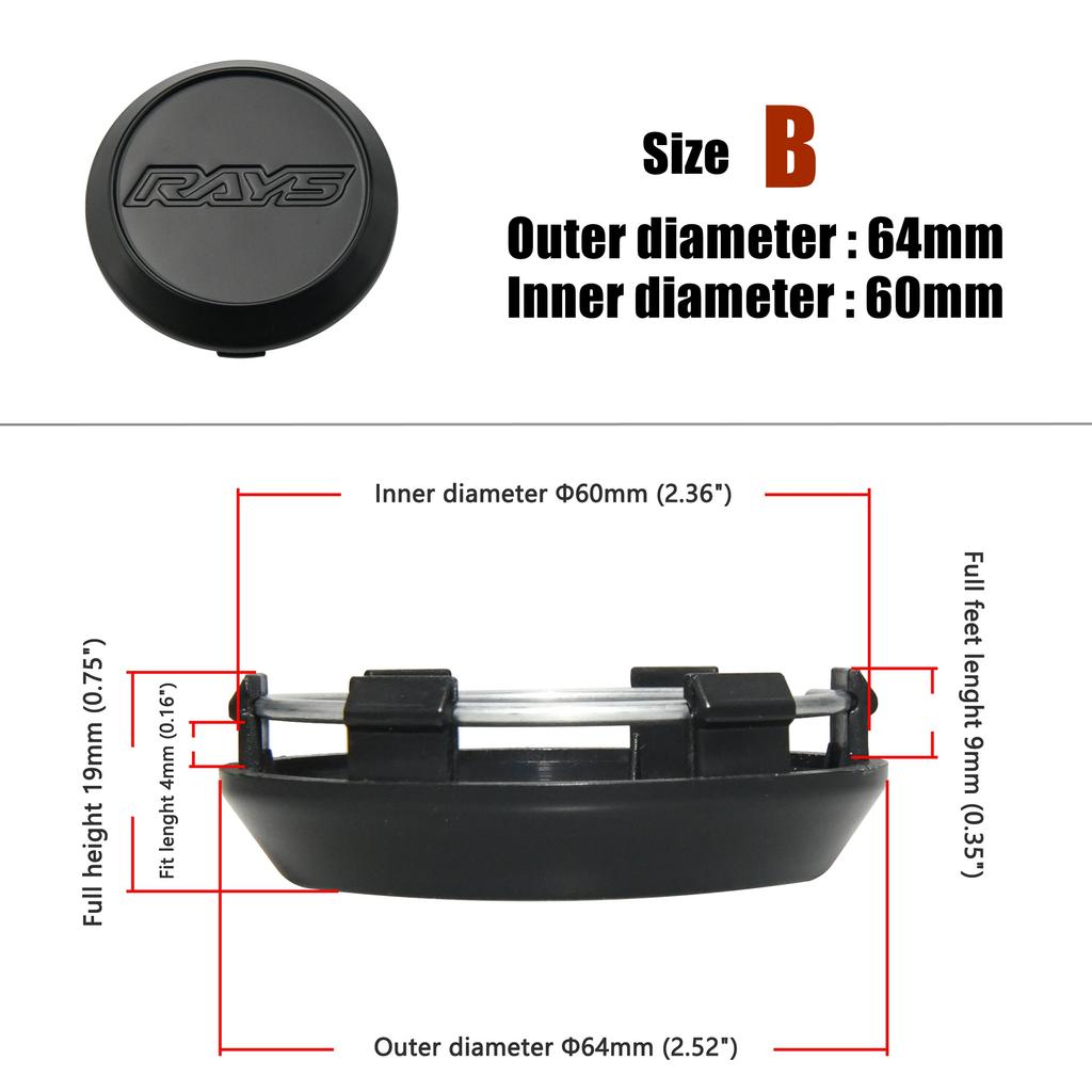 JDM Car Styling 3D RAYS Wheel Center Cap 56MM/60MM/62MM Sport Rim Cap Wheel Cover Cap hubCaps Bronze Black CE28 TE37 RE30 ZE40
