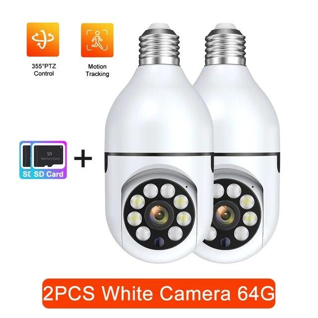 Wifi E27 Bulb Surveillance Camera Wireless Night Vision HD Automatic Human Tracking Security Baby Monitor Zoom Full Color Video