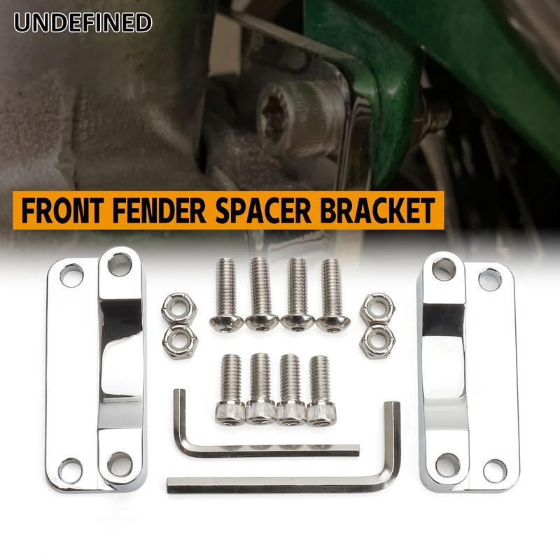 Chrome Front Fender Riser Spacer Bracket For Harley 00-13 Touring Road King Road Street Electra Glide FLHR FLHT 21" Wheel Chrome